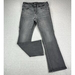 American Eagle Bootcut Black Jeans Women‎ 10 Short 29X28 high rise distressed